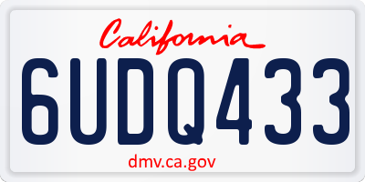 CA license plate 6UDQ433