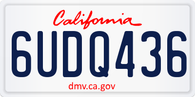 CA license plate 6UDQ436