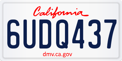 CA license plate 6UDQ437