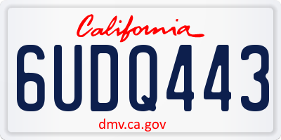CA license plate 6UDQ443