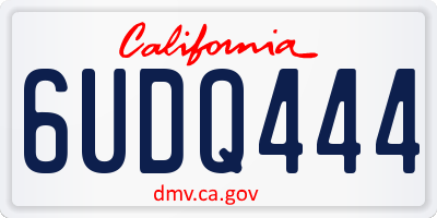 CA license plate 6UDQ444
