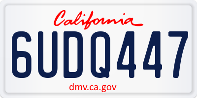 CA license plate 6UDQ447