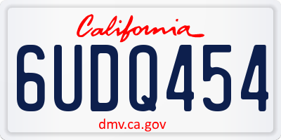 CA license plate 6UDQ454