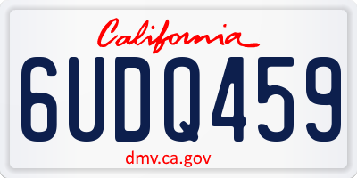 CA license plate 6UDQ459