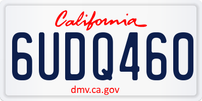 CA license plate 6UDQ460