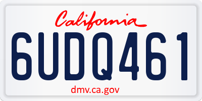 CA license plate 6UDQ461