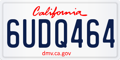 CA license plate 6UDQ464
