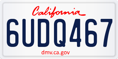 CA license plate 6UDQ467