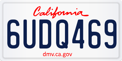 CA license plate 6UDQ469