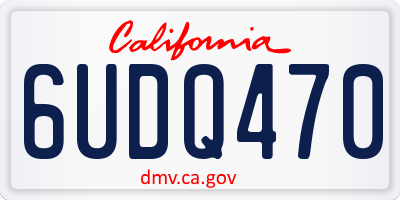 CA license plate 6UDQ470