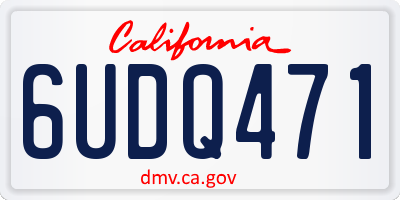 CA license plate 6UDQ471