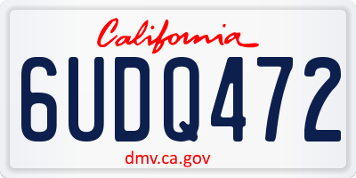 CA license plate 6UDQ472