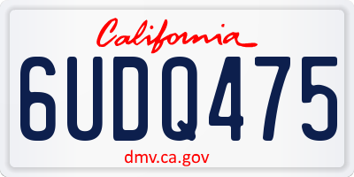 CA license plate 6UDQ475