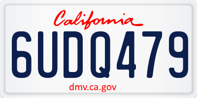 CA license plate 6UDQ479