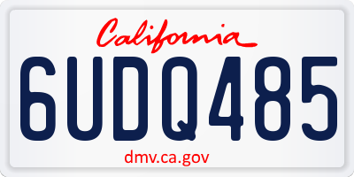 CA license plate 6UDQ485