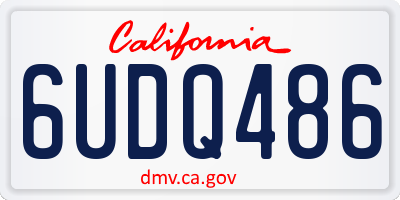 CA license plate 6UDQ486