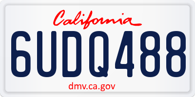 CA license plate 6UDQ488