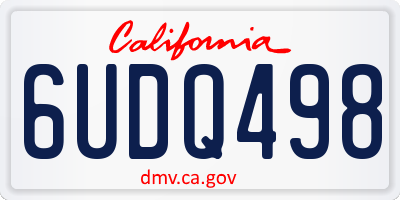 CA license plate 6UDQ498