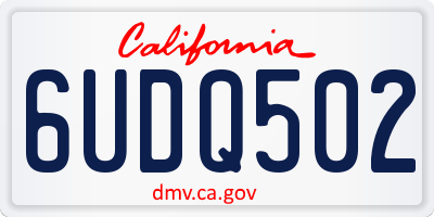 CA license plate 6UDQ502