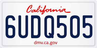 CA license plate 6UDQ505