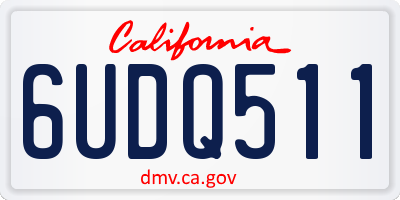 CA license plate 6UDQ511