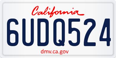 CA license plate 6UDQ524