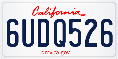CA license plate 6UDQ526