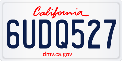 CA license plate 6UDQ527