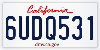 CA license plate 6UDQ531