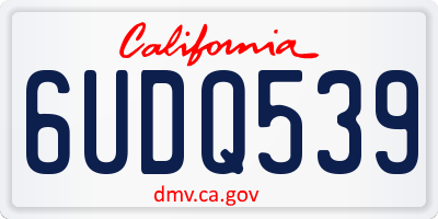 CA license plate 6UDQ539