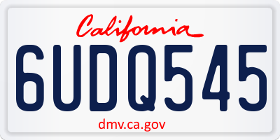 CA license plate 6UDQ545