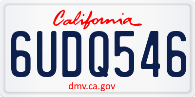 CA license plate 6UDQ546