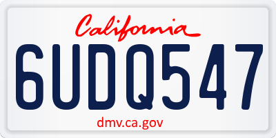 CA license plate 6UDQ547
