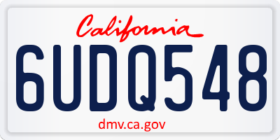 CA license plate 6UDQ548