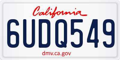 CA license plate 6UDQ549