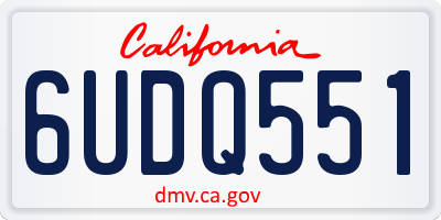 CA license plate 6UDQ551