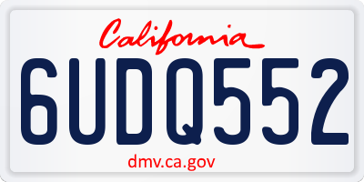 CA license plate 6UDQ552