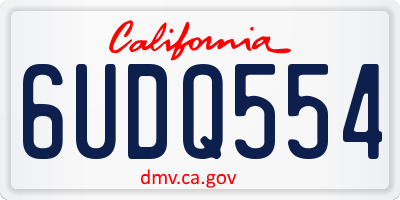 CA license plate 6UDQ554