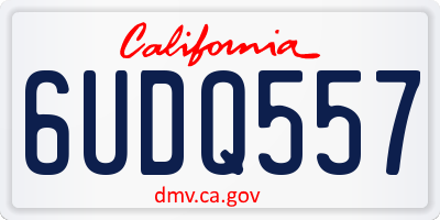 CA license plate 6UDQ557