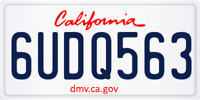 CA license plate 6UDQ563