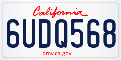 CA license plate 6UDQ568