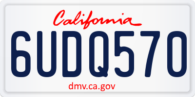 CA license plate 6UDQ570