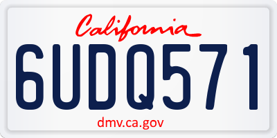 CA license plate 6UDQ571