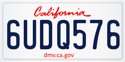 CA license plate 6UDQ576