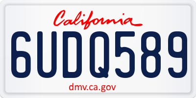 CA license plate 6UDQ589