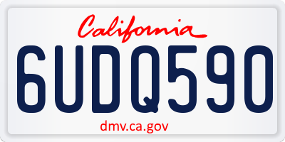 CA license plate 6UDQ590