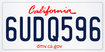 CA license plate 6UDQ596
