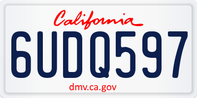 CA license plate 6UDQ597