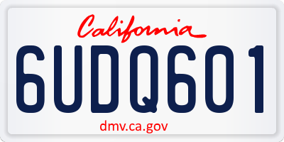 CA license plate 6UDQ601