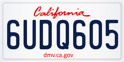 CA license plate 6UDQ605